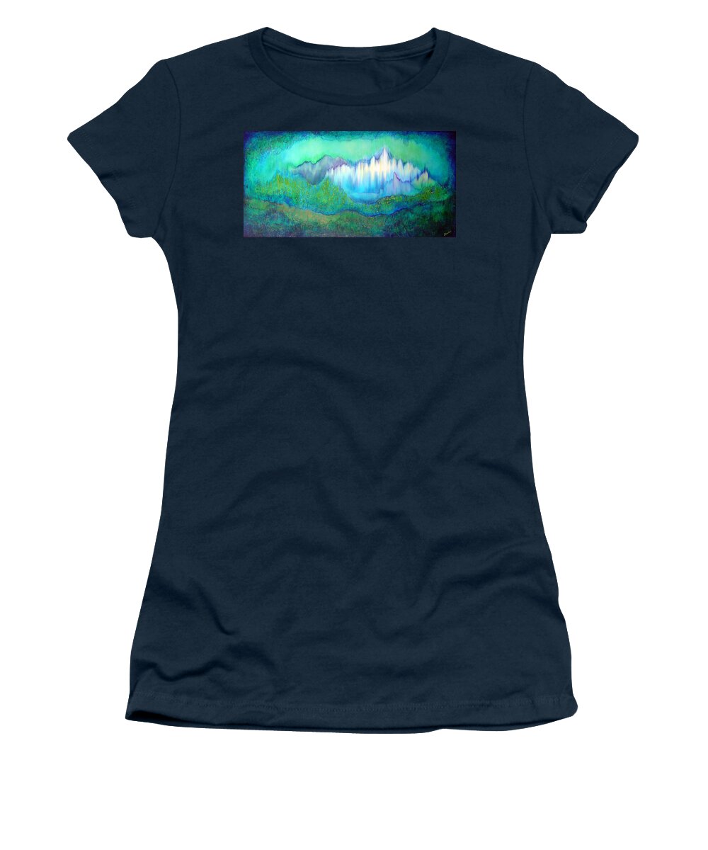 Blue Women's T-Shirt featuring the painting Into the Ocean by Shadia Derbyshire
