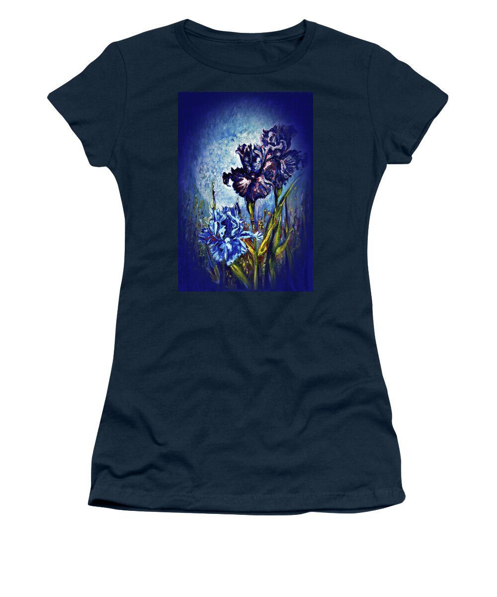 Flowers Women's T-Shirt featuring the painting Iris by Harsh Malik