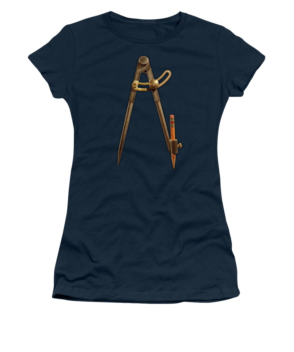 Boys Room Women's T-Shirt featuring the photograph Iron Compass on Color Paper by YoPedro