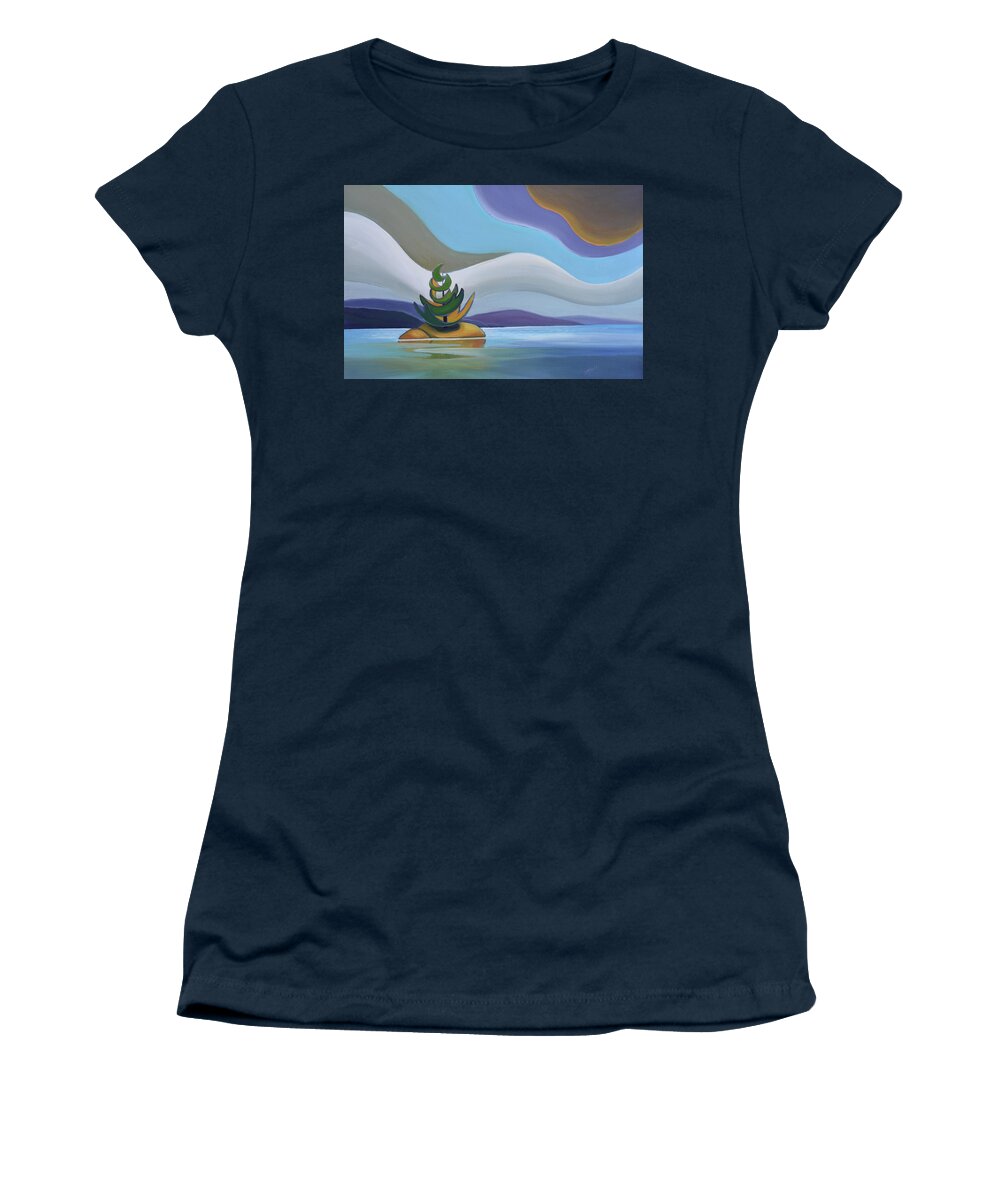 Group Of Seven Women's T-Shirt featuring the painting Island by Barbel Smith