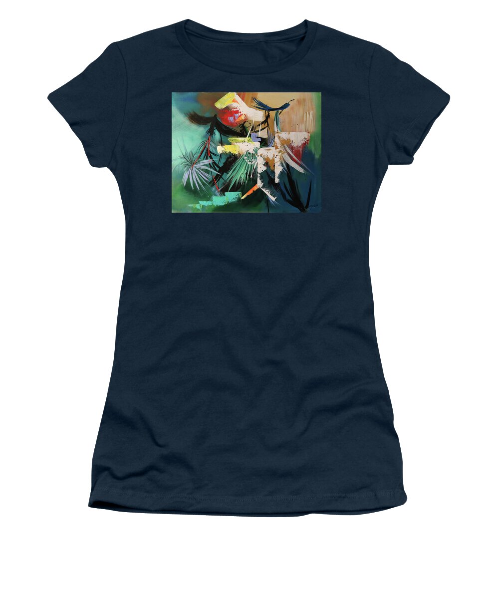 Abstract Women's T-Shirt featuring the painting Island Fever No. 2 by Carole Sluski