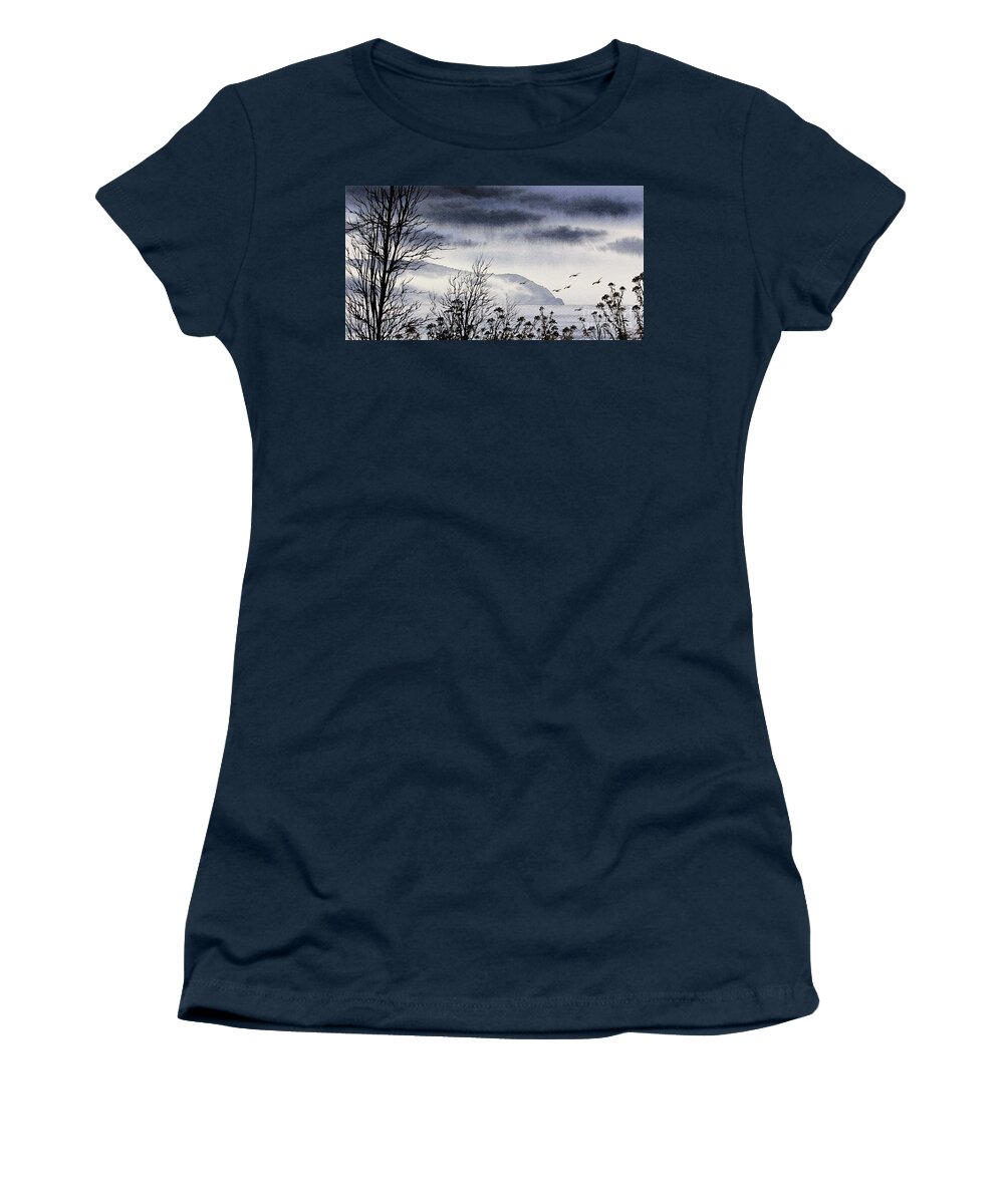 San Juan Islands Women's T-Shirt featuring the painting Island Solitude by James Williamson