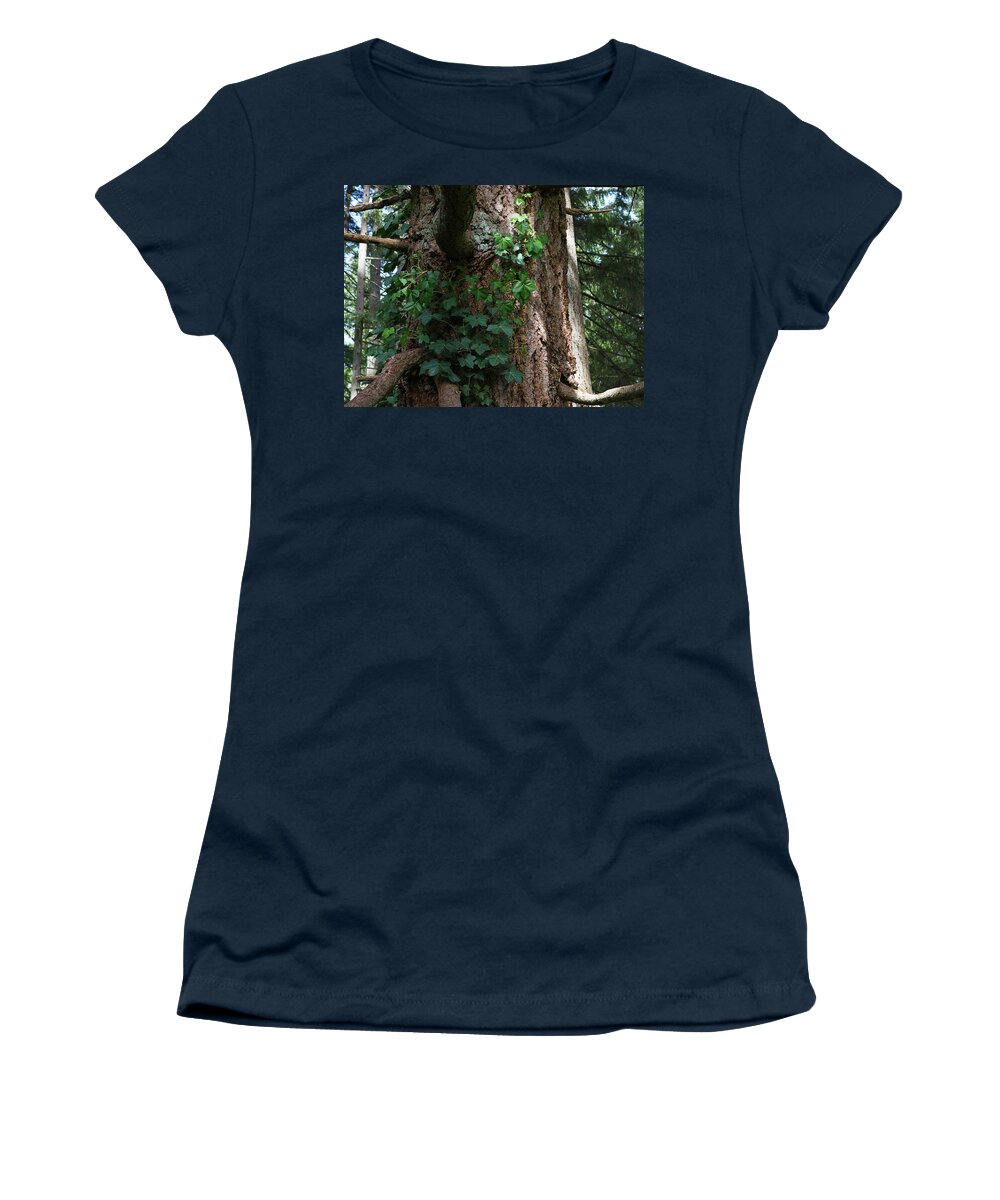 Ivy Women's T-Shirt featuring the photograph Ivy On The Hemlock by Jeanette C Landstrom