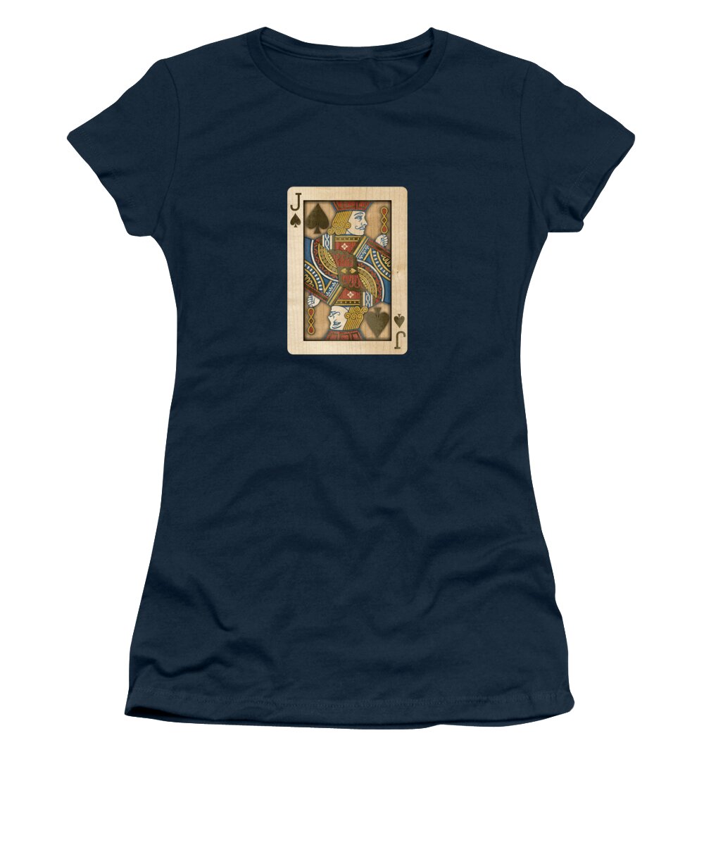 Boards Women's T-Shirt featuring the photograph Jack of Spades in Wood by YoPedro