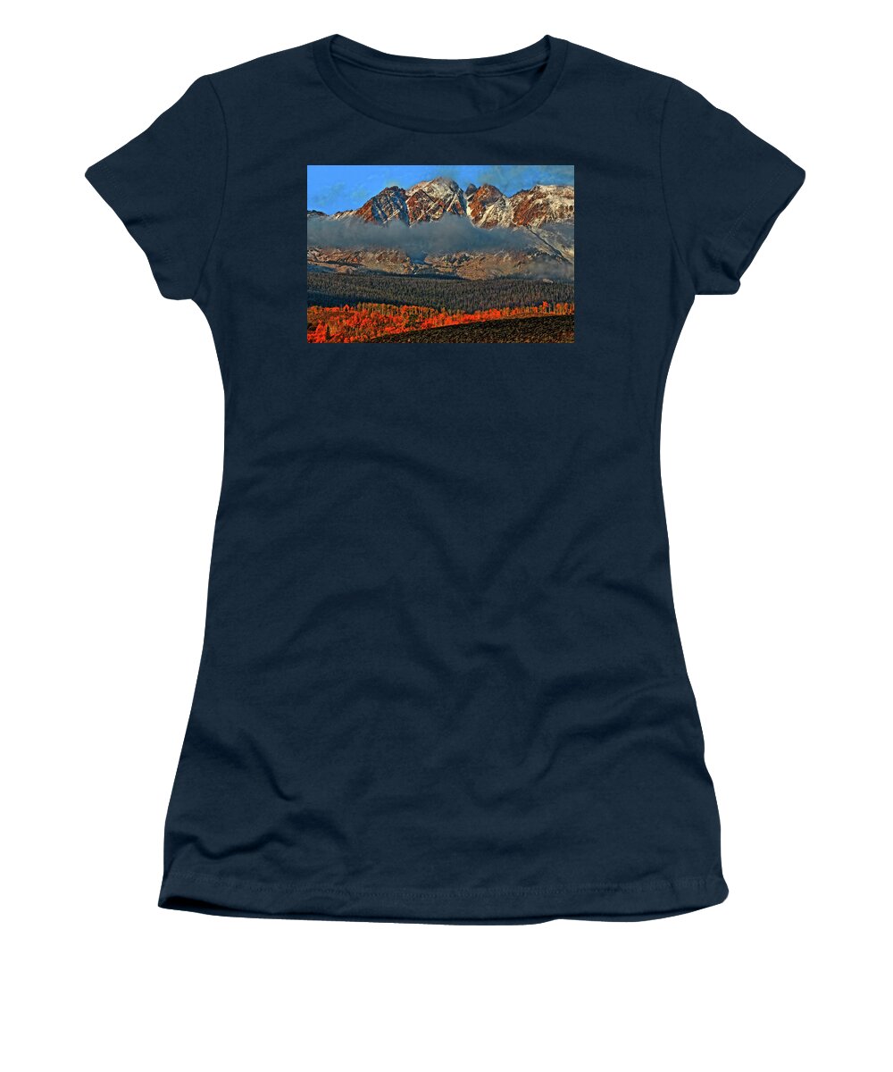 Autumn Women's T-Shirt featuring the photograph Jagged Peaks Fall by Scott Mahon