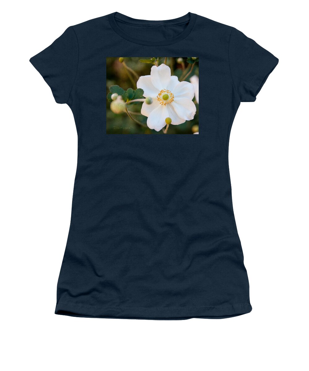Anemone Women's T-Shirt featuring the photograph Japanese Anemone by Terri Harper