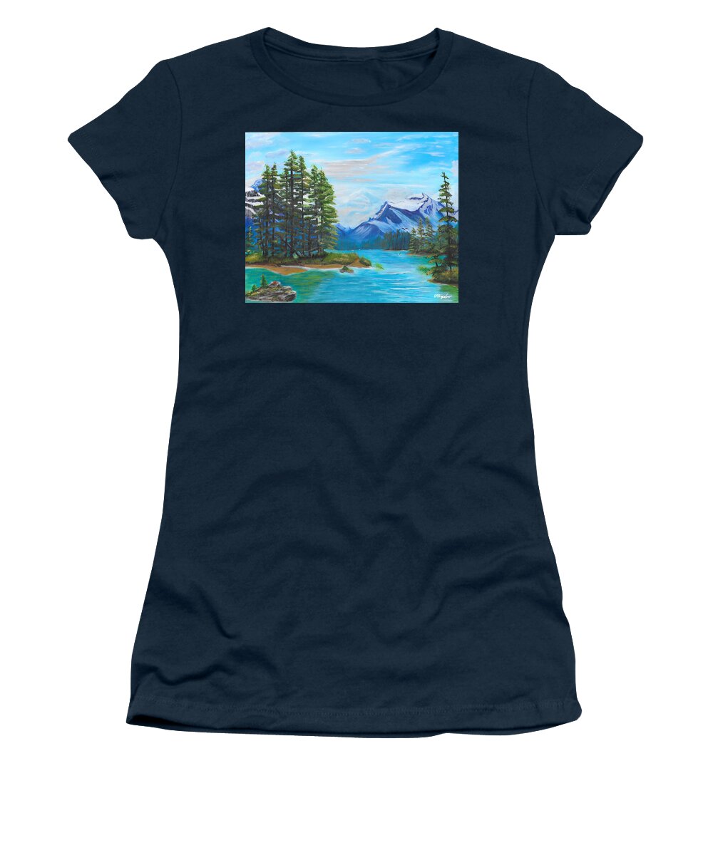 Mountains Women's T-Shirt featuring the painting Jasper Moutains by David Bigelow