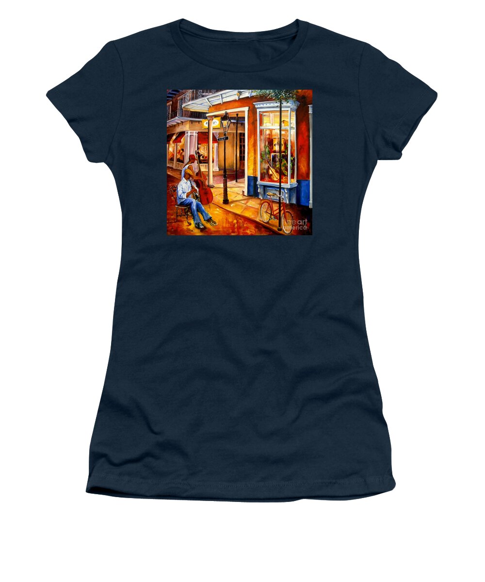 New Orleans Women's T-Shirt featuring the painting Jazz on Royal Street by Diane Millsap