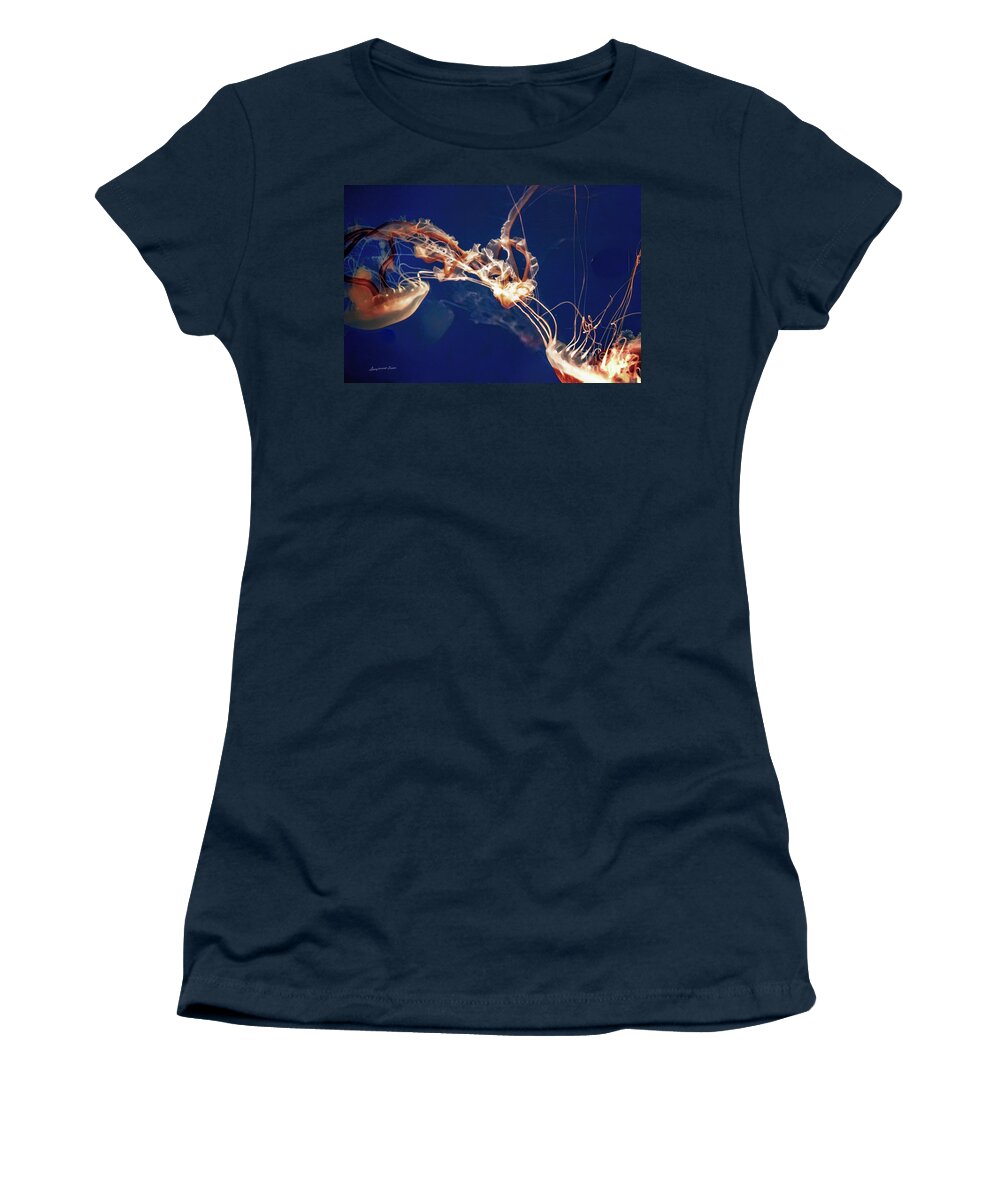 Jelly Fish Women's T-Shirt featuring the digital art Jelly Fish Web by Georgianne Giese