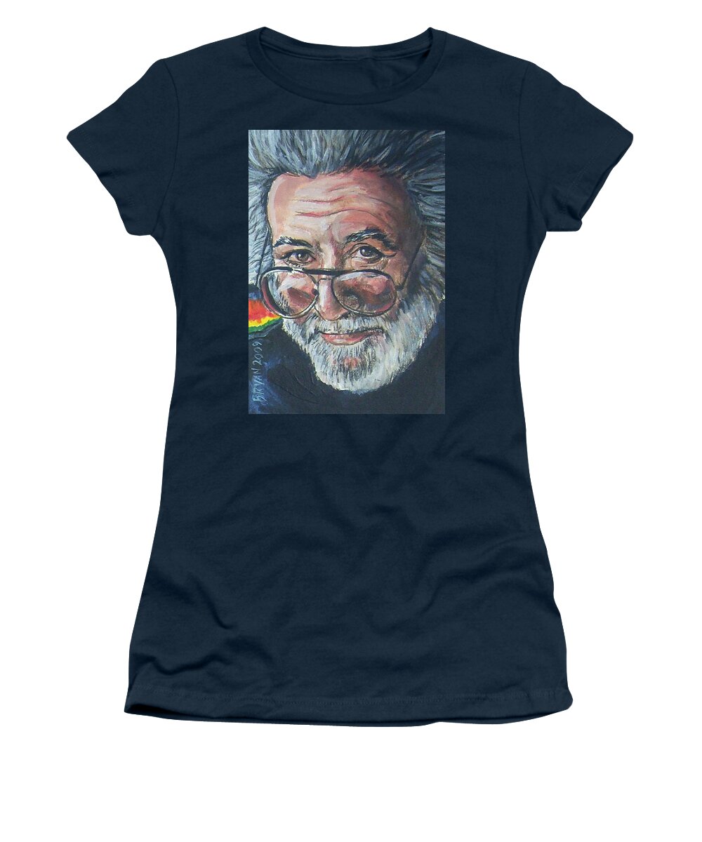 Jerry Garcia Women's T-Shirt featuring the painting Jerry Garcia by Bryan Bustard