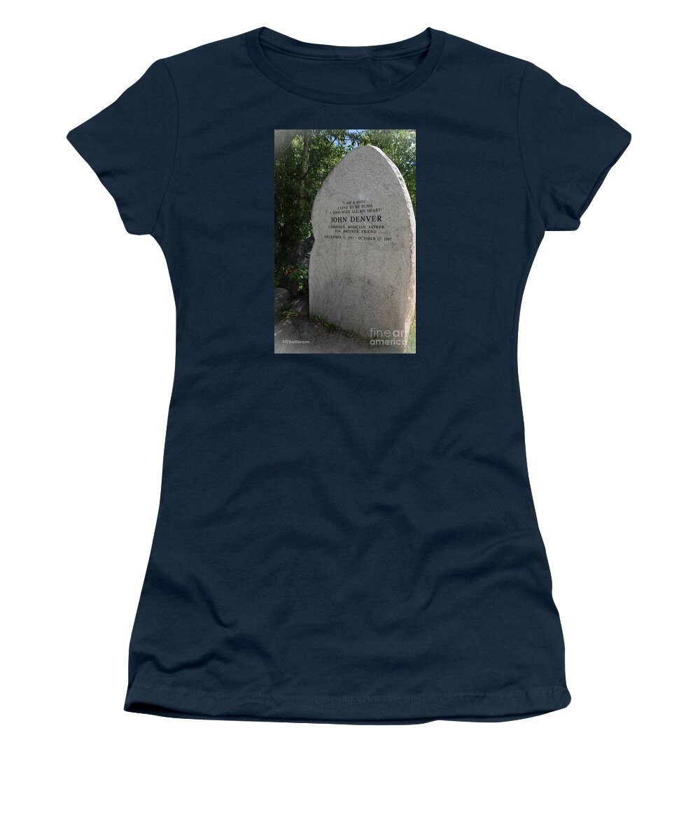John Denver Women's T-Shirt featuring the photograph John Denver Sanctuary Marker by Veronica Batterson