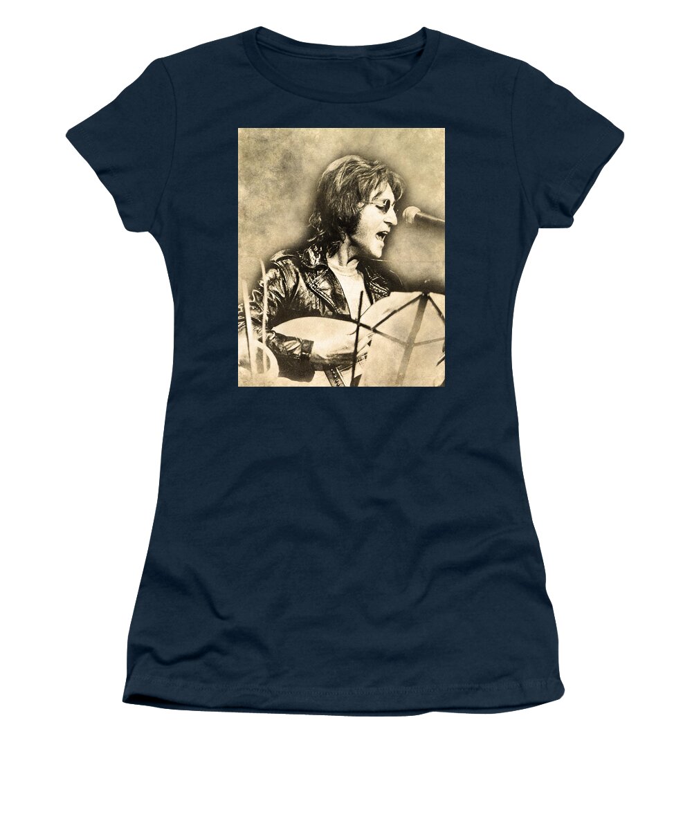 John Lennon Women's T-Shirt featuring the digital art John Lennon by Anthony Murphy