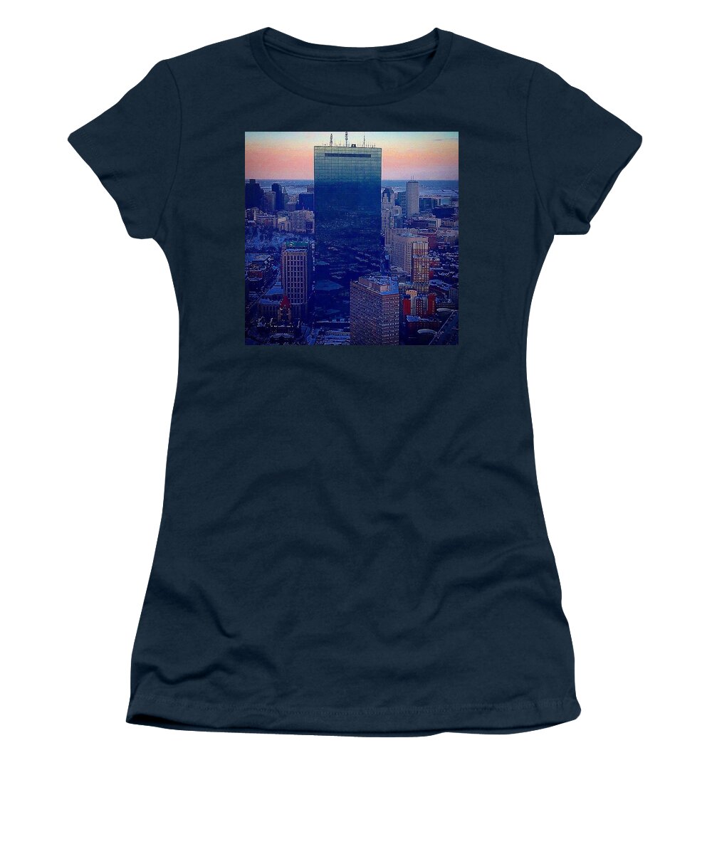 Boston Women's T-Shirt featuring the photograph Sunset In Boston by Kate Arsenault 