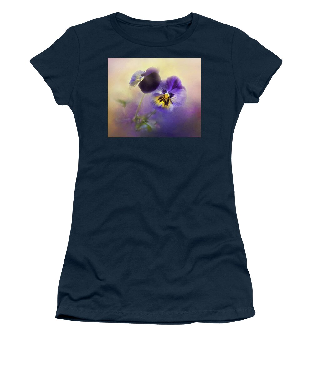 Viola Women's T-Shirt featuring the photograph Johnny Jump Up by Theresa Tahara