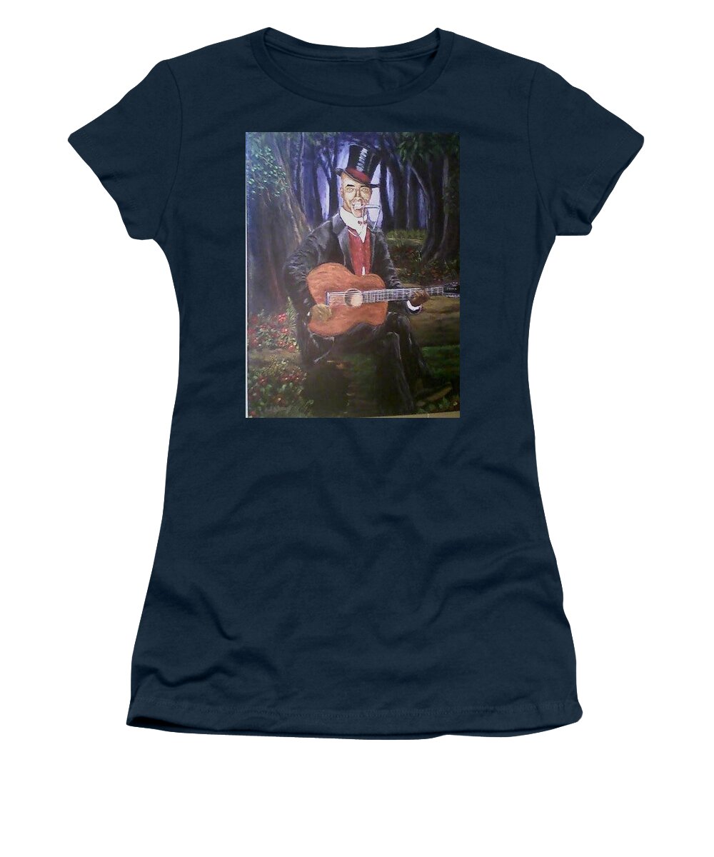 Johnny Watson Women's T-Shirt featuring the painting Johnny Watson aka Daddy Stovepipe by Rod Rainey