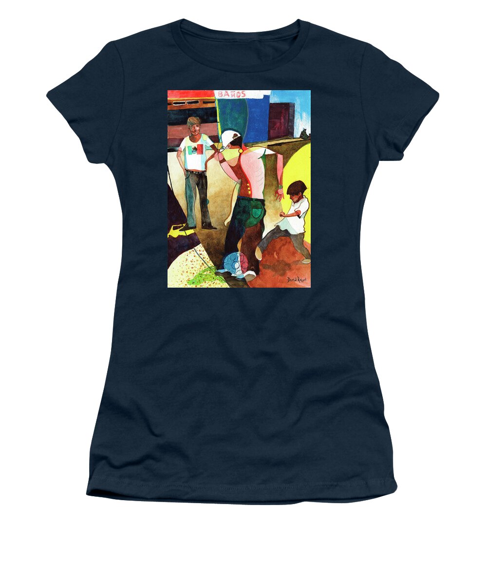Mexico Women's T-Shirt featuring the painting Jugando by David Ralph