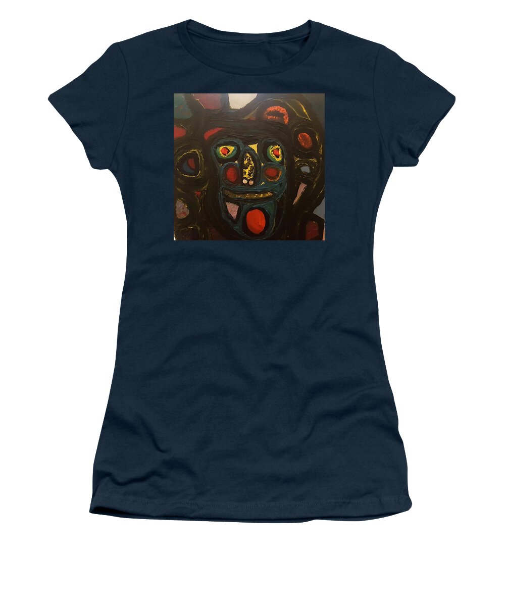 Multicultural Nfprsa Product Review Reviews Marco Social Media Technology Websites \\\\in-d�lj\\\\ Darrell Black Definism Artwork Women's T-Shirt featuring the painting Jumbled mindset by Darrell Black
