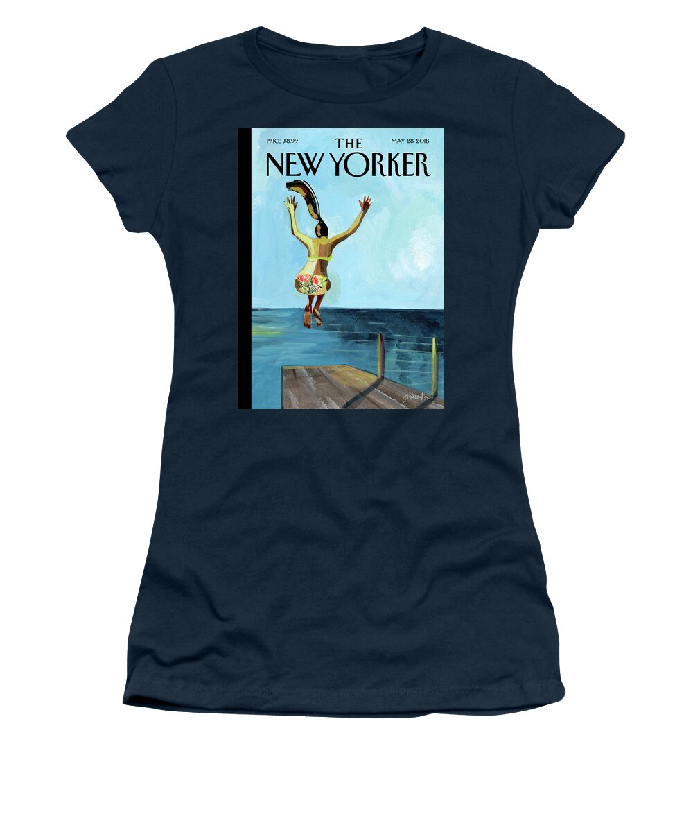 Jump! Women's T-Shirt featuring the painting Jump by Gayle Kabaker