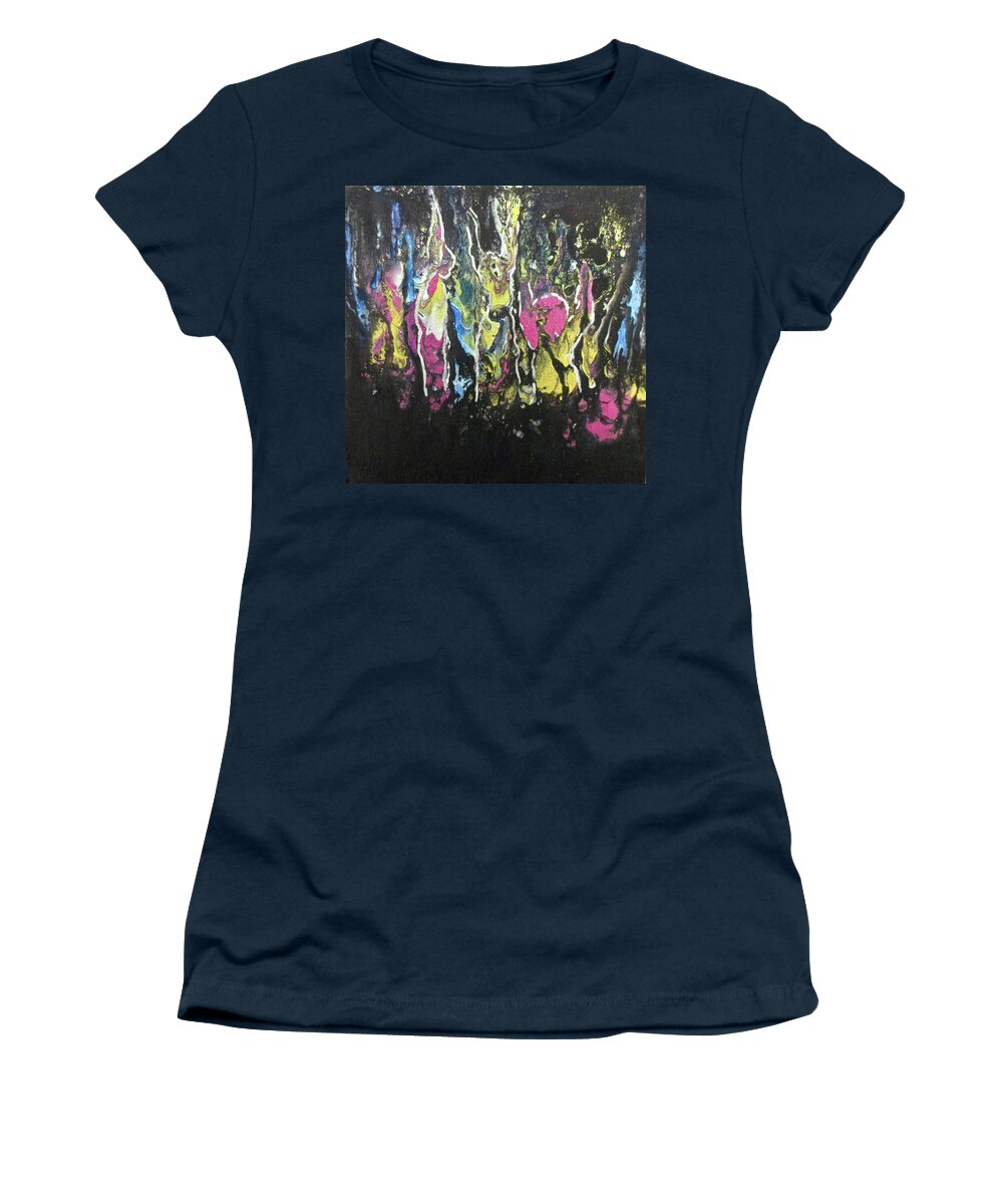 People Women's T-Shirt featuring the painting Jump by Janice Nabors Raiteri