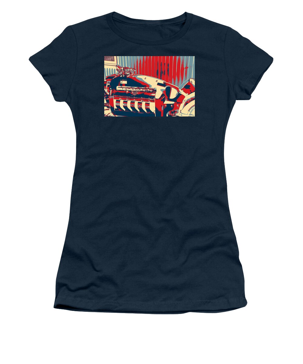 Cars Women's T-Shirt featuring the digital art Kalaidoscope at the Petersen by Karol Blumenthal