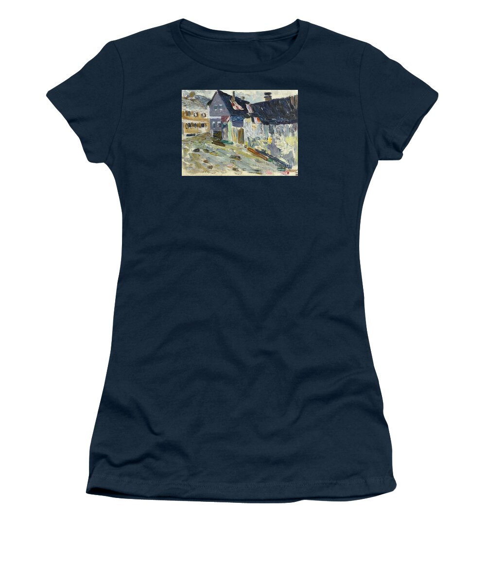 Wassily Kandinsky 1866-1944 Kallm�nz Women's T-Shirt featuring the painting Kallmnz Regentag by MotionAge Designs