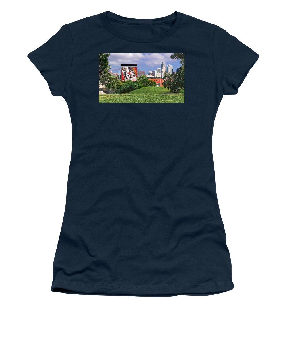 Landscape Women's T-Shirt featuring the photograph Kansas City Sky Line by Steve Karol