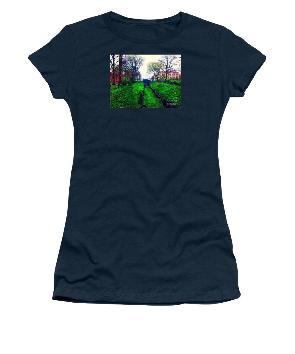 Karlskrona Women's T-Shirt featuring the painting Karlskrona 4 watercolor painting by Justyna Jaszke JBJart