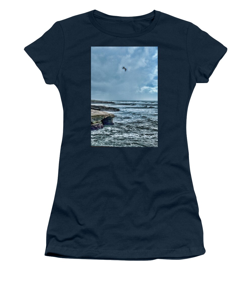 Sunset Cliffs Women's T-Shirt featuring the photograph Keeper of the Cliffs by Daniel Hebard