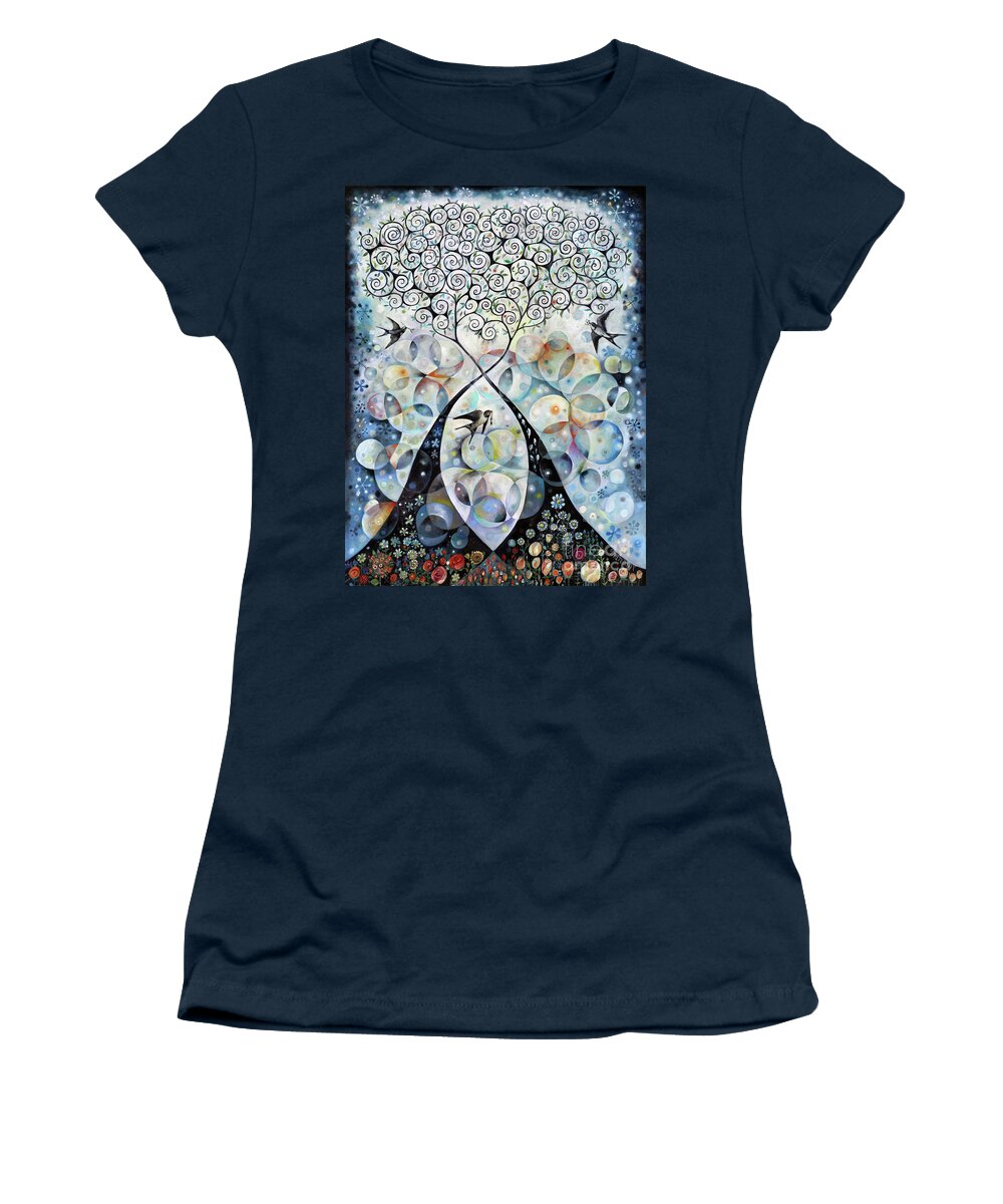 Key Women's T-Shirt featuring the painting Key to the Heart by Manami Lingerfelt