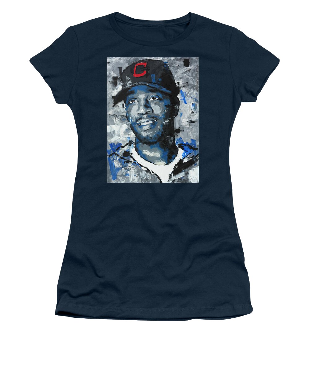 Kid Cudi Women's T-Shirt featuring the painting Kid Cudi Portrait by Richard Day