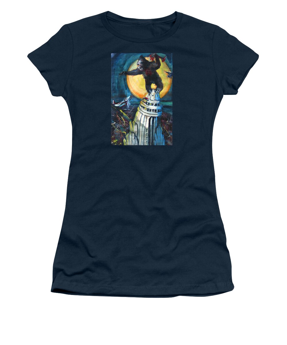 Movies Women's T-Shirt featuring the painting King Kong by Les Leffingwell