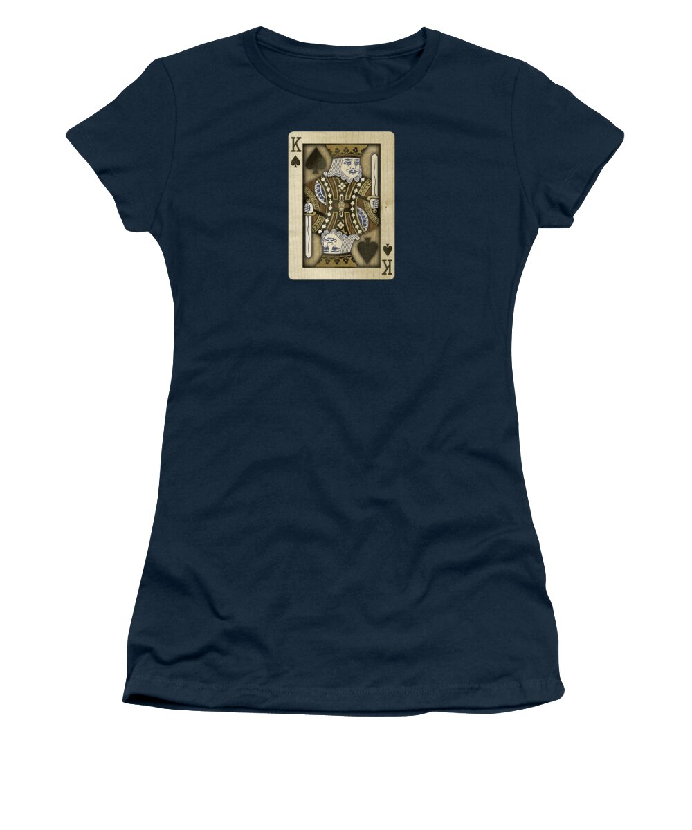 Black Women's T-Shirt featuring the photograph King of Spades in Wood by YoPedro