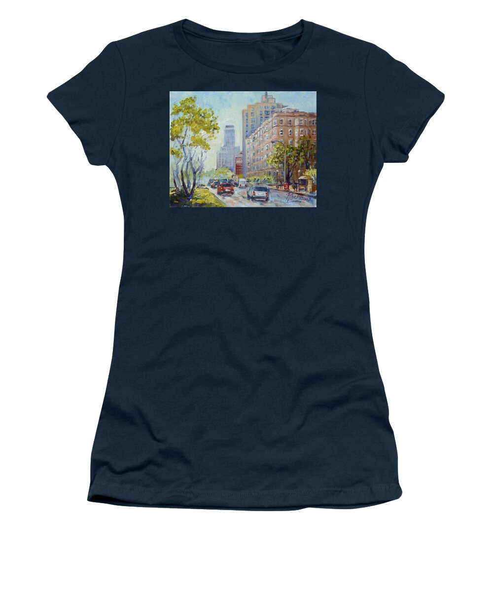 Kingshighway Blvd Women's T-Shirt featuring the painting Kingshighway Blvd - Saint Louis by Irek Szelag