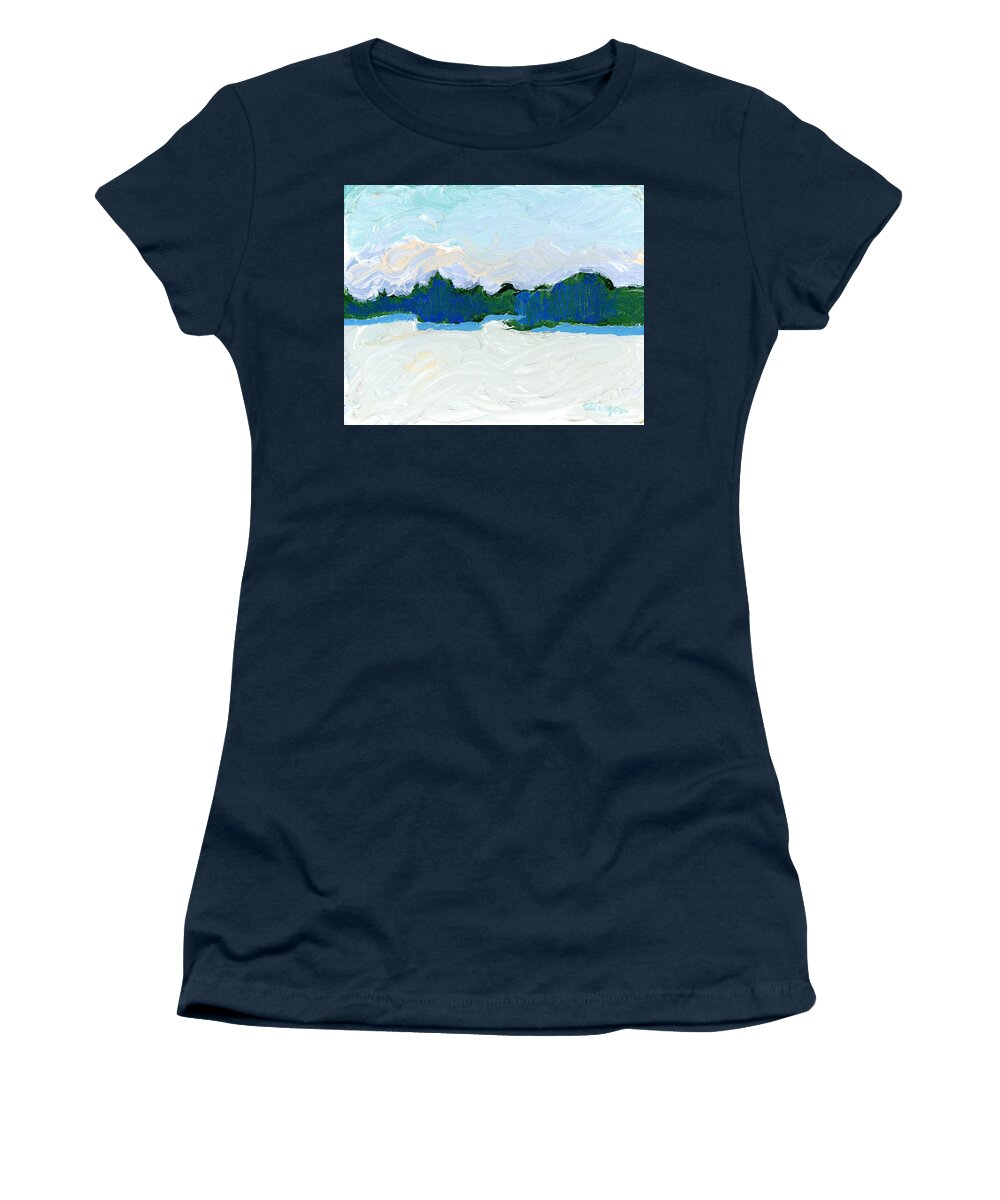 Boundary Waters Women's T-Shirt featuring the painting Knife Lake by Rodger Ellingson