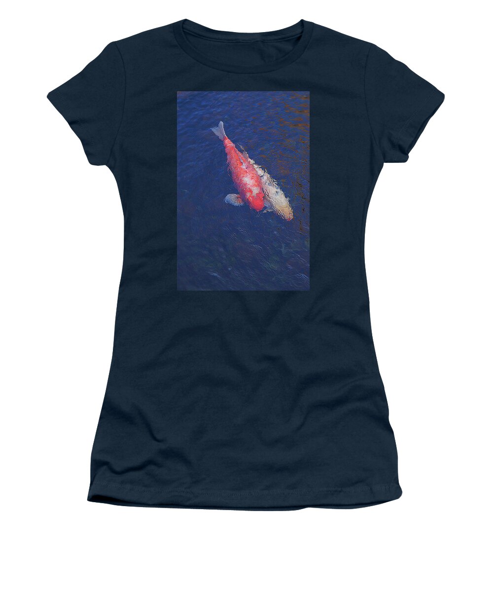 Koi Women's T-Shirt featuring the photograph Koi Fish Partners by Pamela Walton