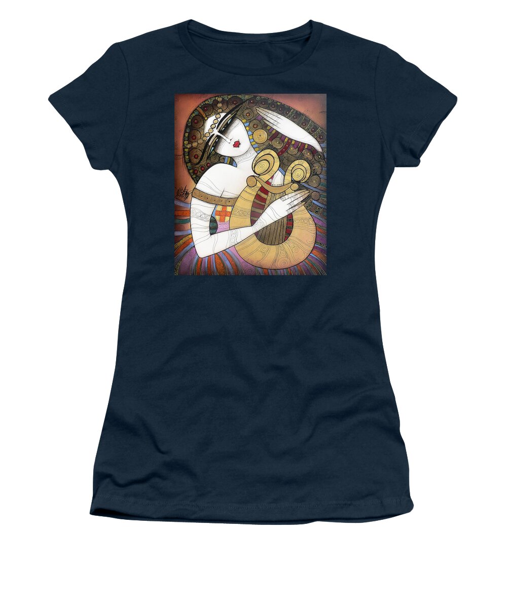 Albena Women's T-Shirt featuring the painting La lyre by Albena Vatcheva