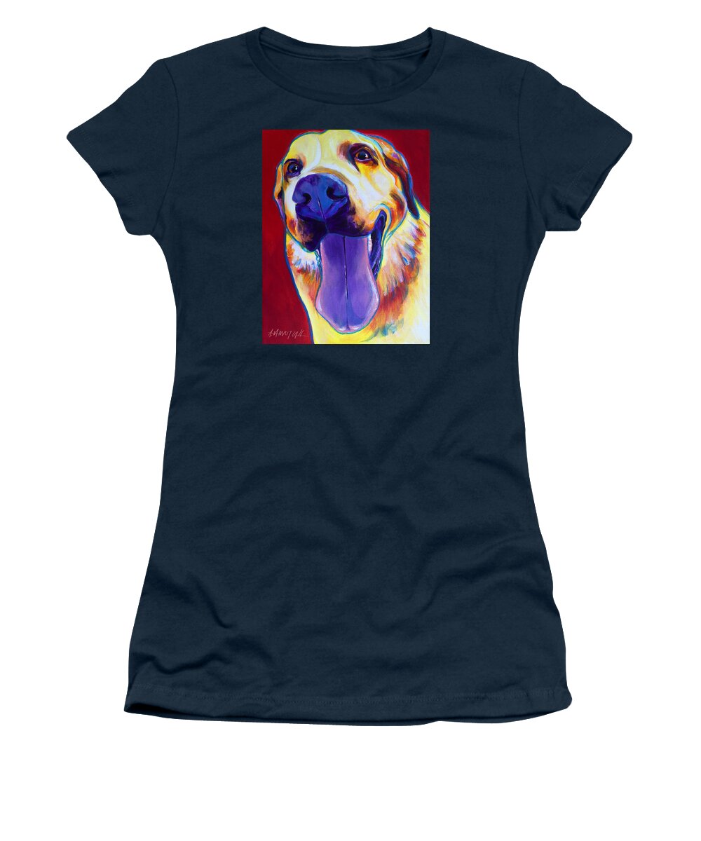 Labrador Women's T-Shirt featuring the painting Lab - Mozart by Dawg Painter
