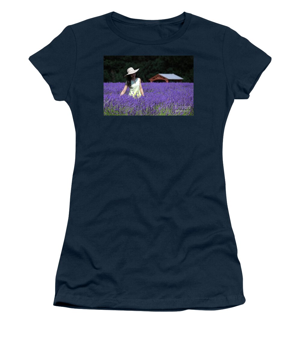 Lady In Lavender Women's T-Shirt featuring the photograph Lady in Lavender by Julia Gavin