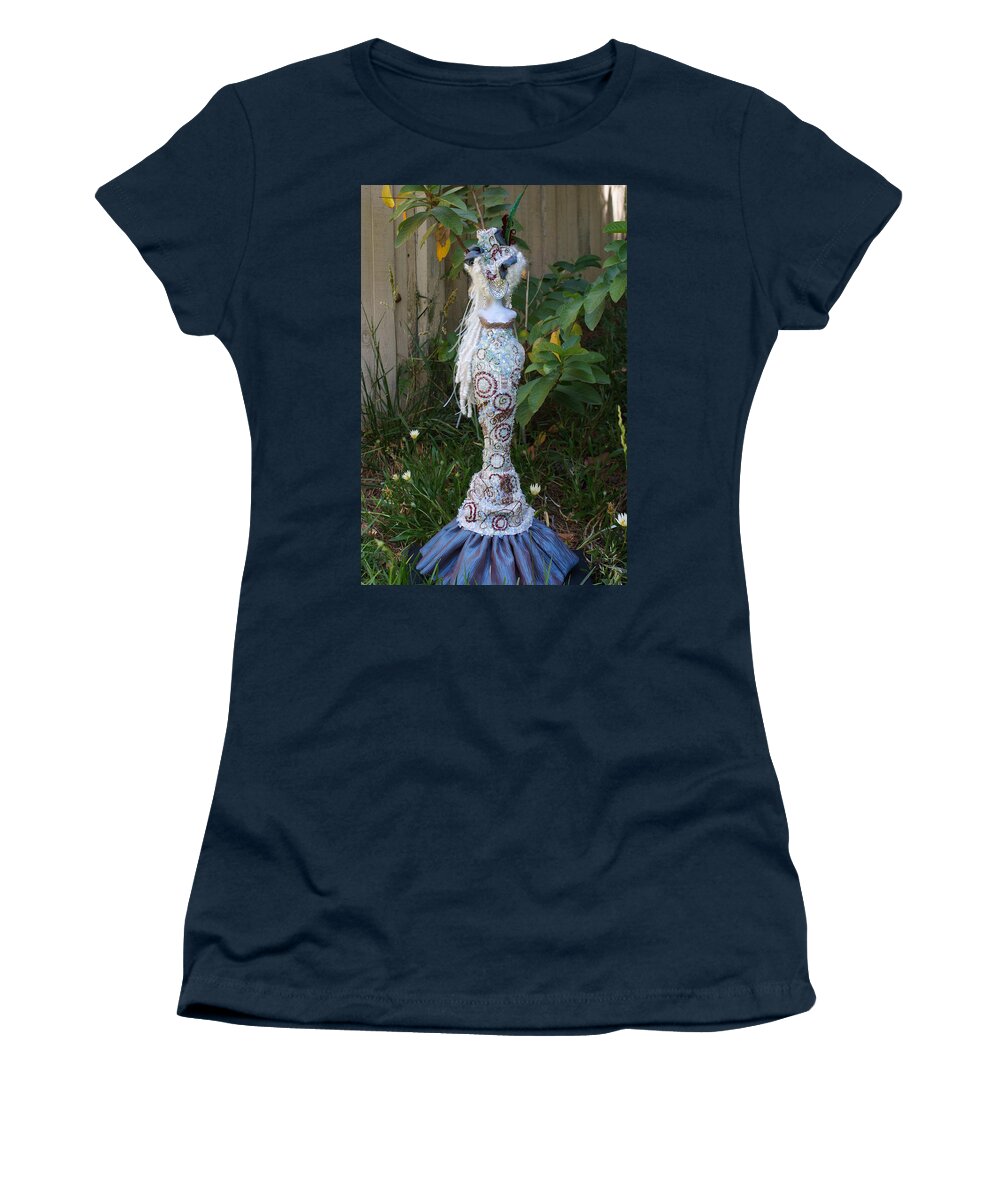 Lady M Art Doll Women's T-Shirt featuring the mixed media Lady M by Judy Henninger
