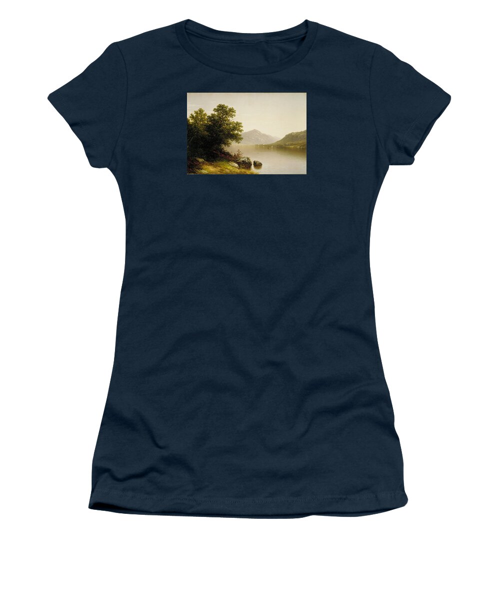 John William Casilear Women's T-Shirt featuring the painting Lake George by John William Casilear