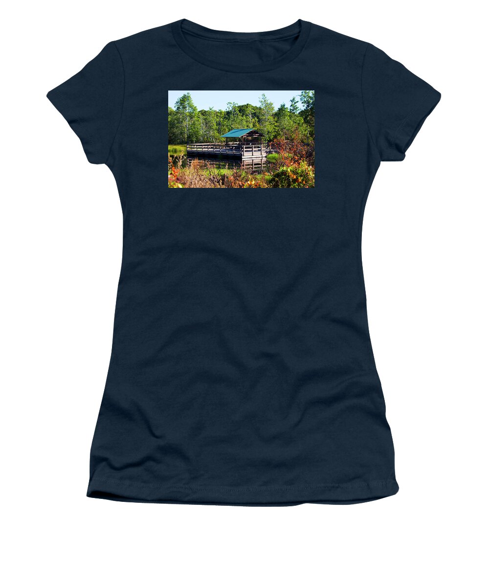 Lake Women's T-Shirt featuring the photograph Lake Scene by Dart Humeston