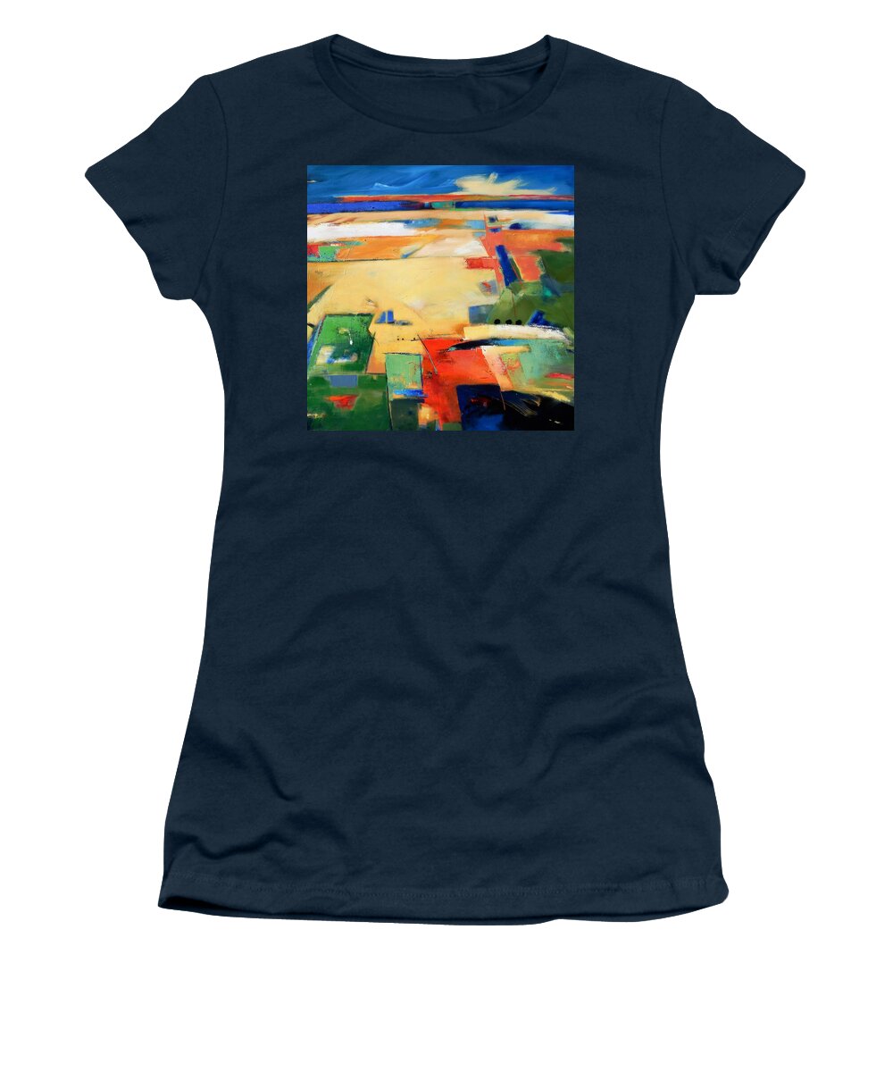 Landscape Women's T-Shirt featuring the painting Landforms, You've Never Been Here by Gary Coleman