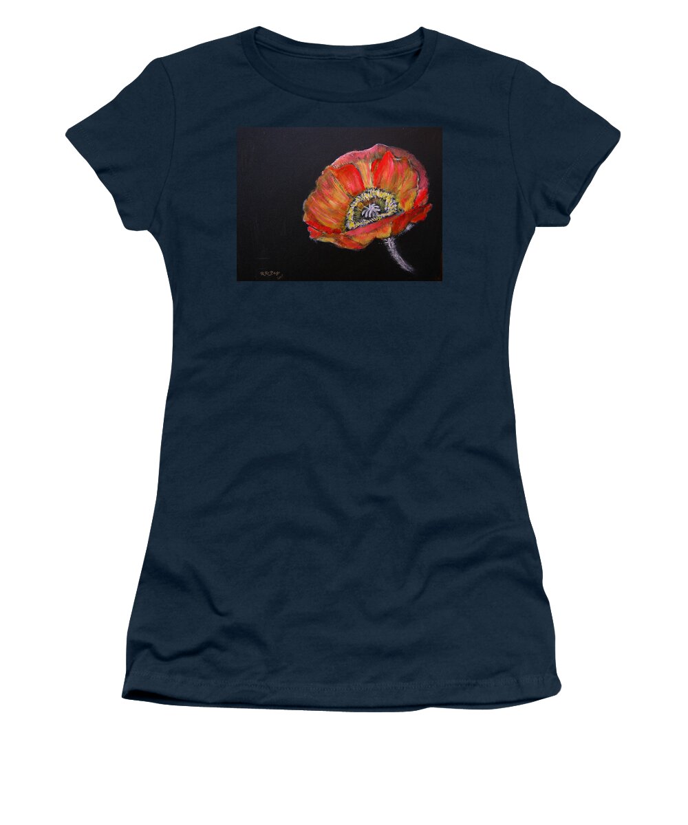 Poppy Women's T-Shirt featuring the painting Large Poppy by Richard Le Page