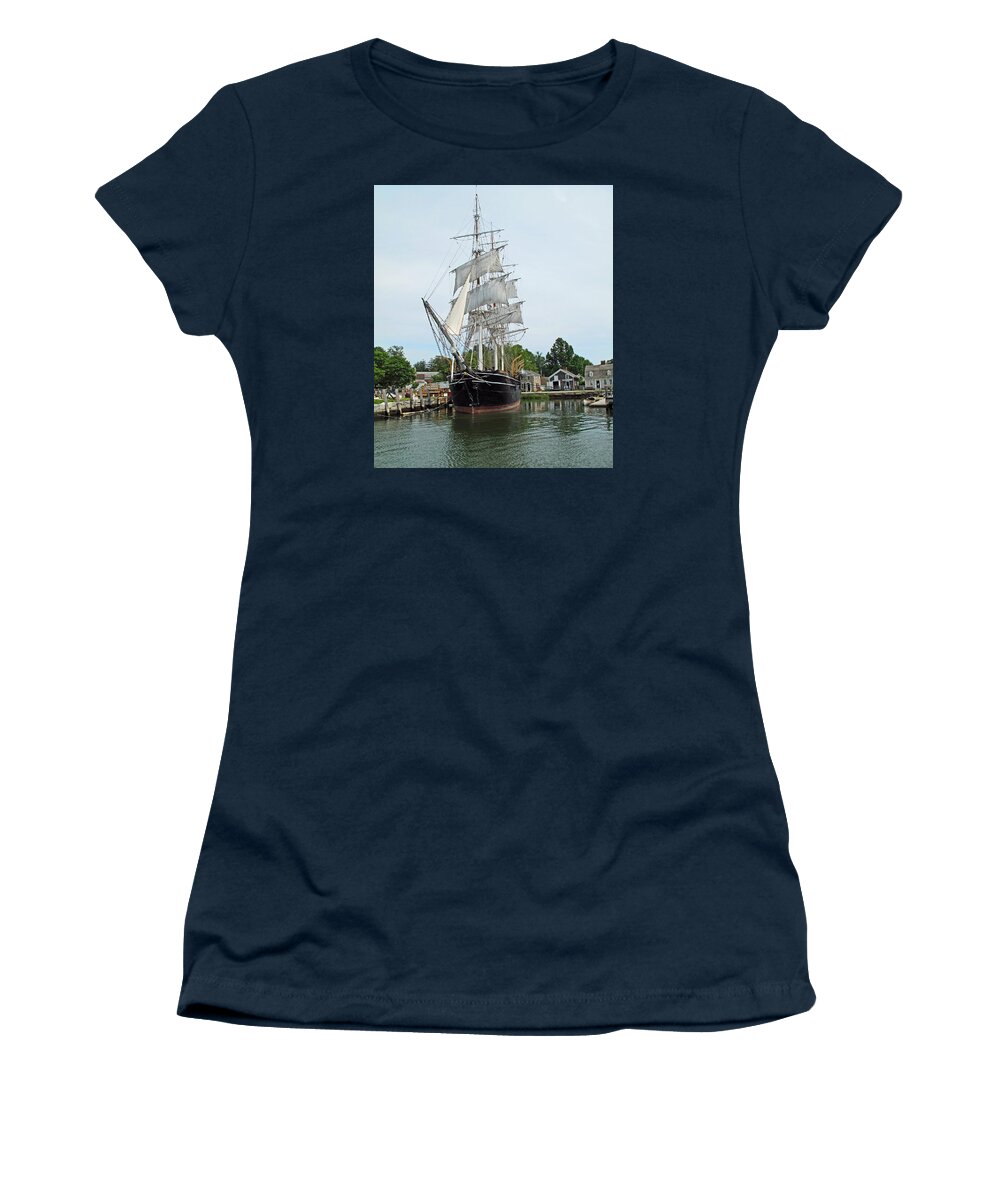 Ship Women's T-Shirt featuring the photograph Last Wooden Whale Ship by Barbara McDevitt
