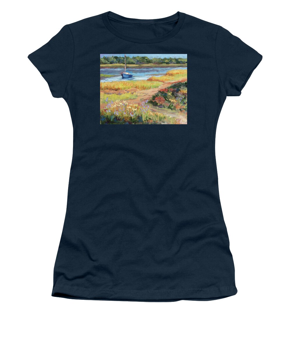 Cape Cod Women's T-Shirt featuring the painting Late Summer Colors by Barbara Hageman