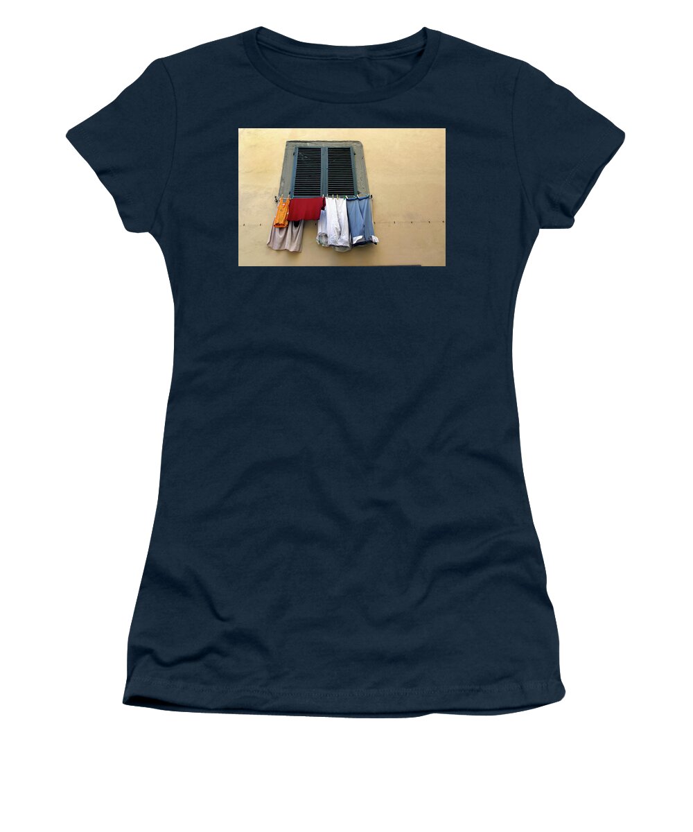 Italy Women's T-Shirt featuring the photograph Laundry Day by KG Thienemann