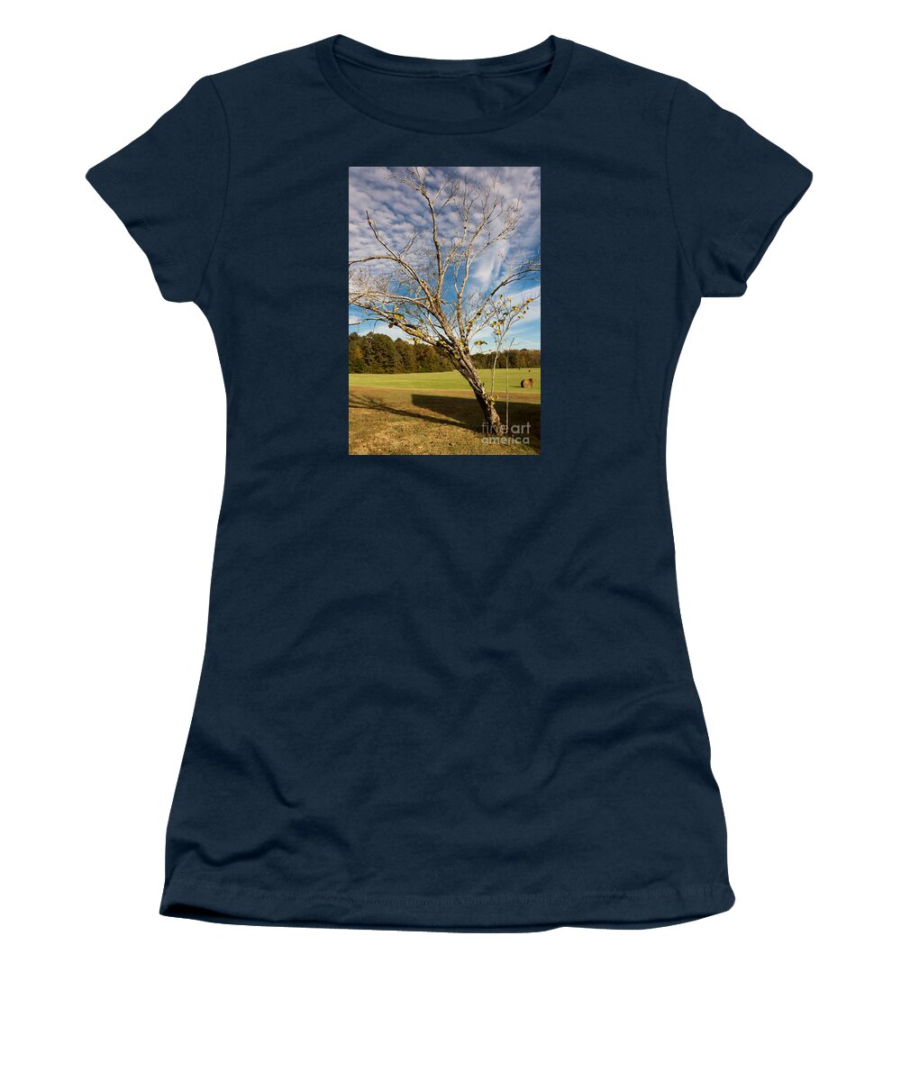 Leaning Tree Women's T-Shirt featuring the photograph Leaning Tree - Natchez Trace by Debra Martz