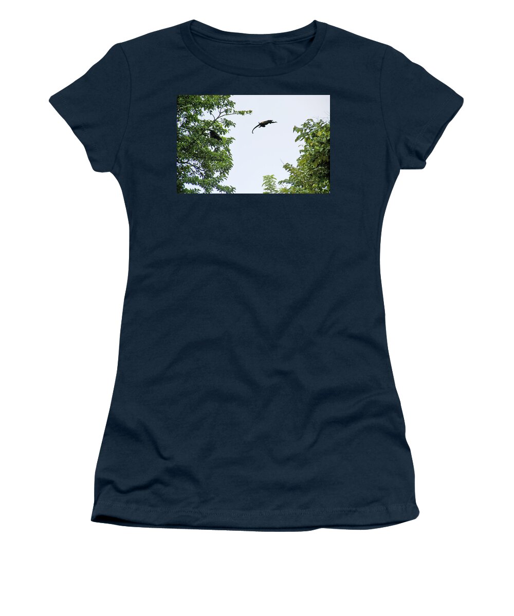 Monkey Women's T-Shirt featuring the photograph Leaping Monkey by Ted Keller