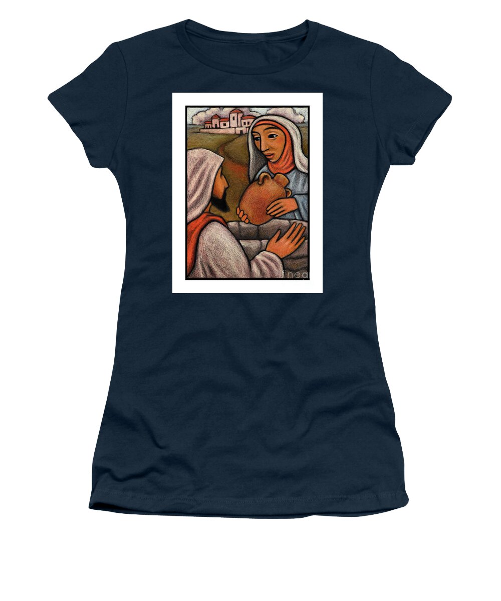 Lent Women's T-Shirt featuring the painting Lent, 3rd Sunday - Woman at the Well - JLWAW by Julie Lonneman