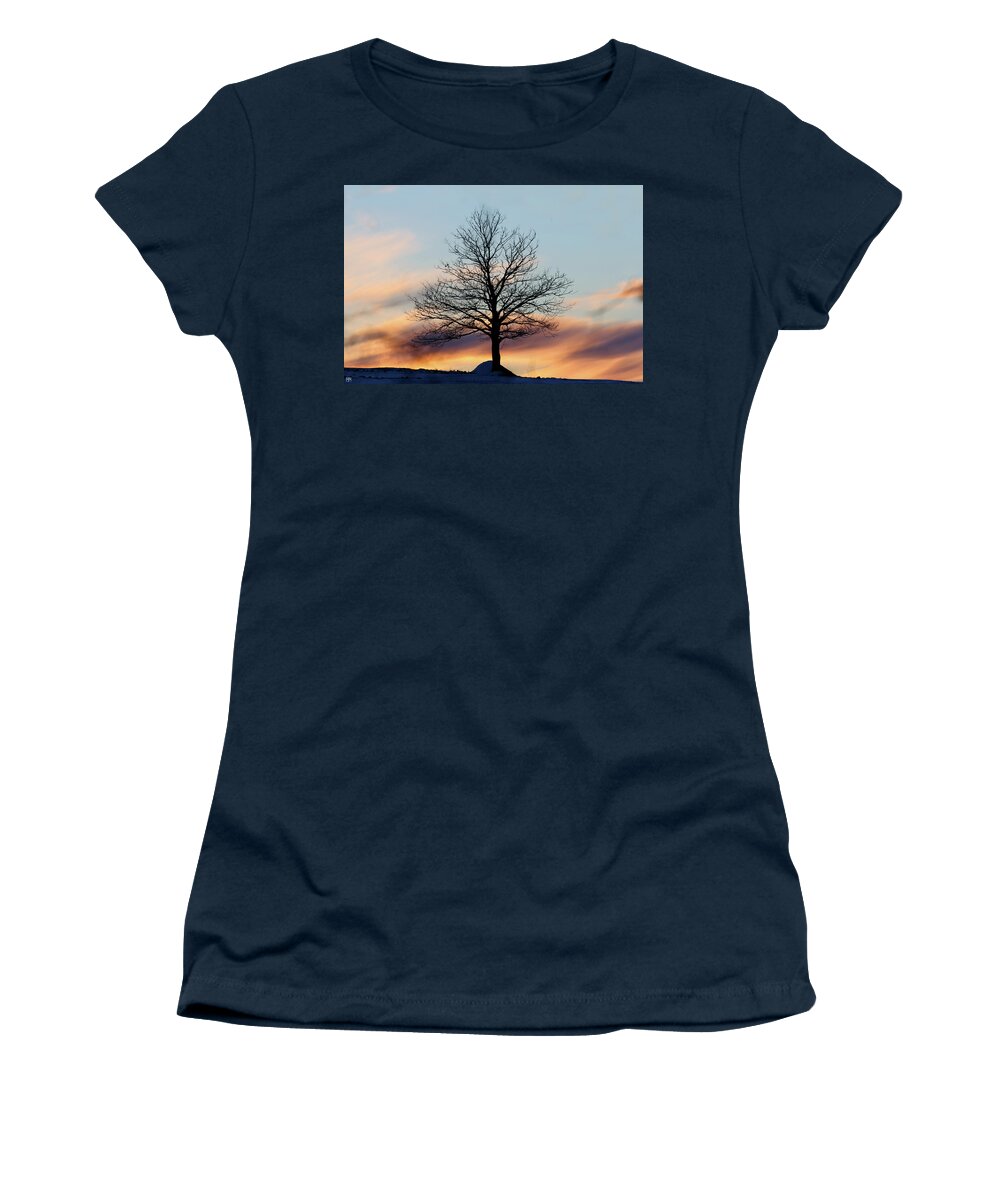 Tree Women's T-Shirt featuring the photograph Liberty Tree Sunset by John Meader
